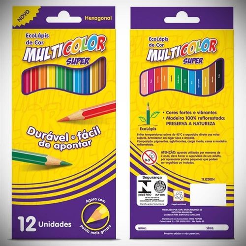 Lápis de cor C/12 multicolor