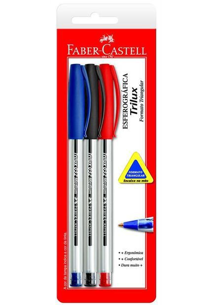 Caneta C/3 média sortida trilux