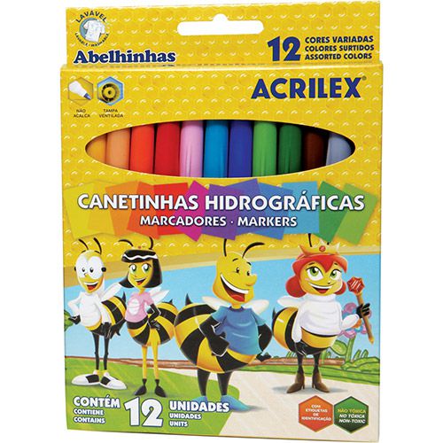 Canetinha hidrográfica C/12 Acrilex