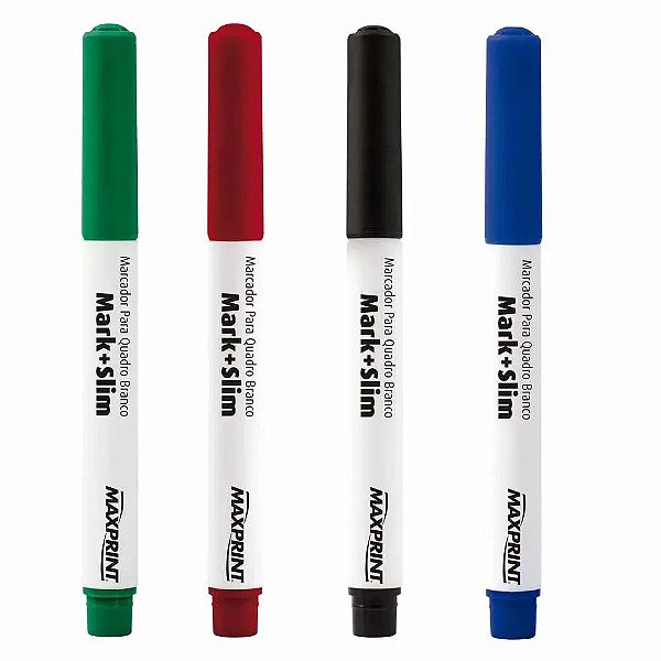 Pincel p/quadro branco slim sortido Unidade Maxprint
