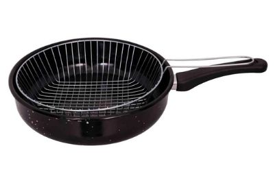Fritadeira nº26 c/cesto preta esmaltada