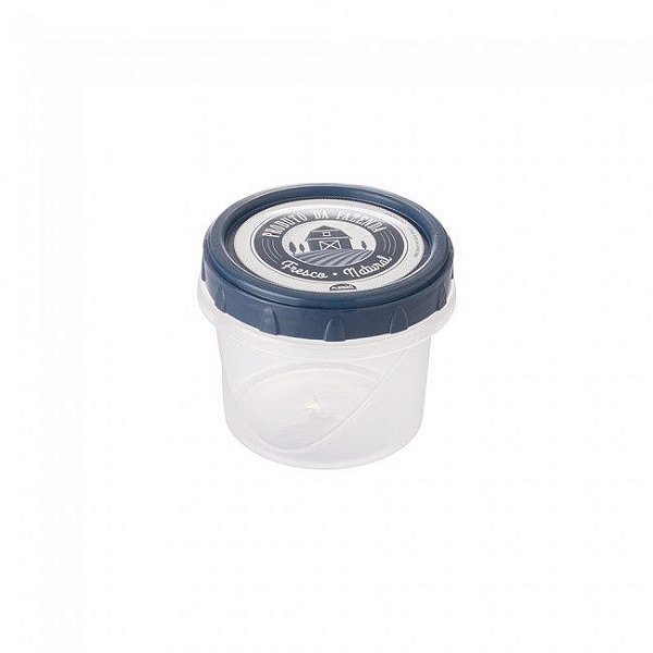 Pote decorado com  tampa de rosca Plasutil 300ml