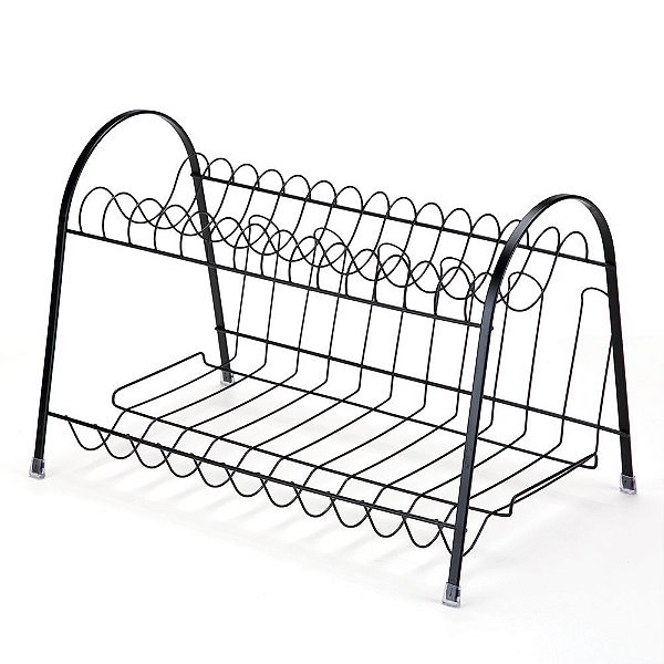 Escorredor de louça max duplo preto Arthi