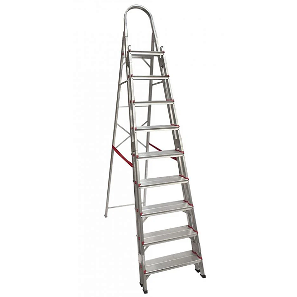 Escada 10 Degraus Duplos Alumínio Domestica Art Factory