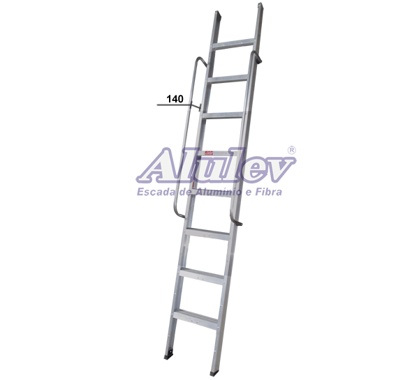 Escada Alumínio Encosto Comercial 09 Degraus - 3,00m Alulev