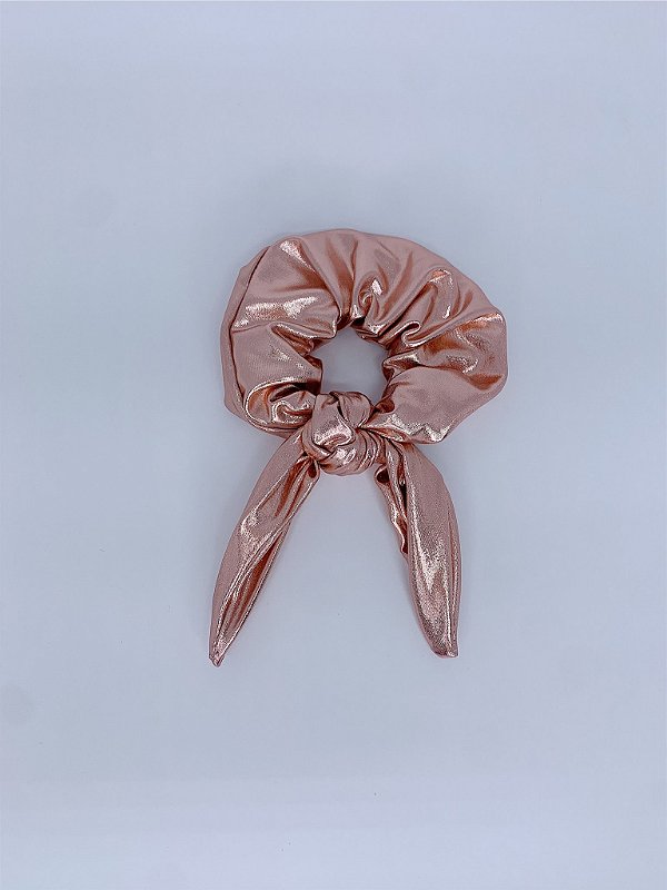 Scrunchie metalizado - rose gold