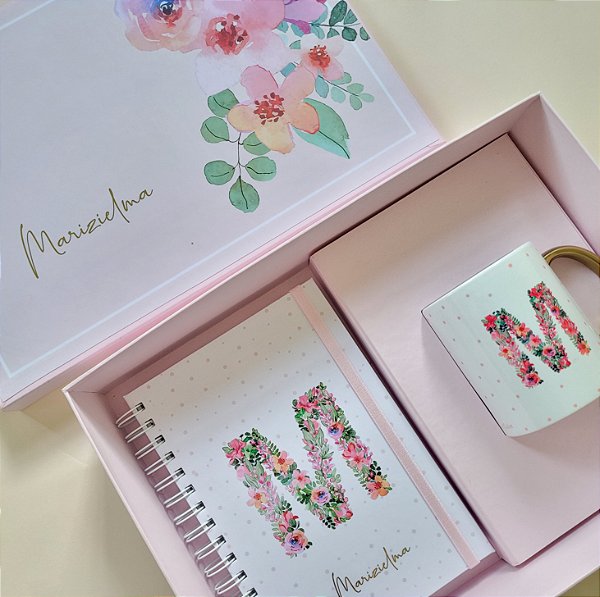 Kit -  Caderno Pautado + Caneca | Coleção Floratta ❤