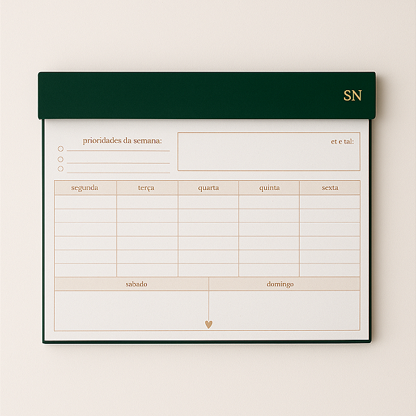 Bloco de Mesa - Planner Semanal  ❤