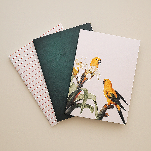 Trio Mini Cadernos - Brochurinha | Coleção Elegance ❤