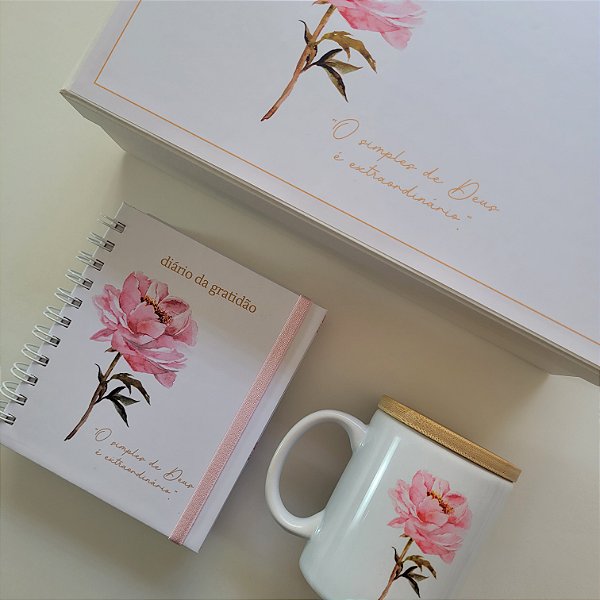 Kit - Diário da Gratidão + Caneca | Coleção Cristã
