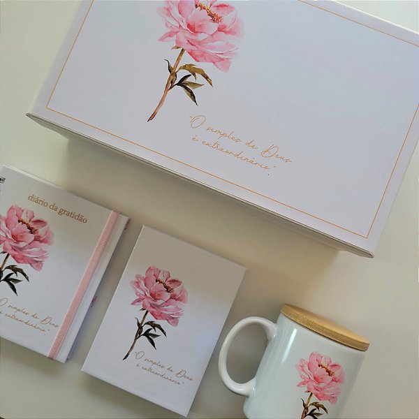 Kit - Diário da Gratidão + Bloquinho + Caneca | Coleção Cristã