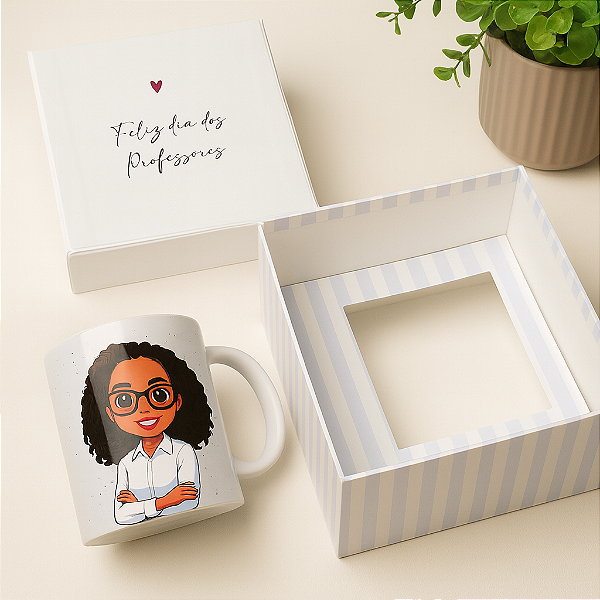 Kit - Caneca + Caixinha - Caricatura | Dia dos Professores