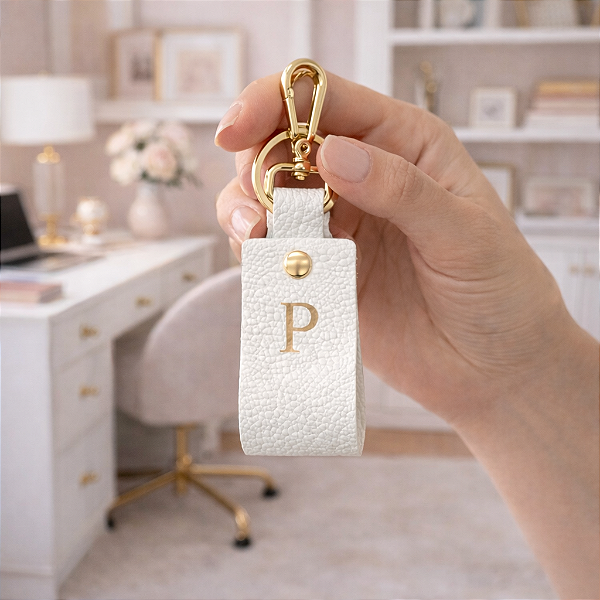 Chaveiro Couro - Branco