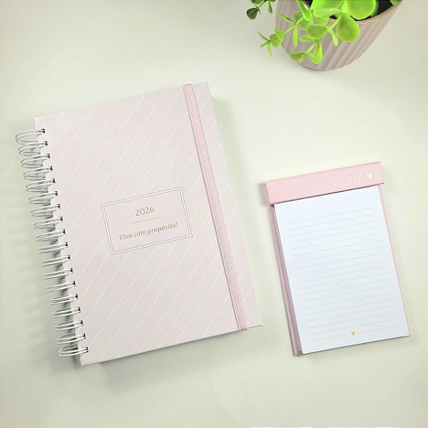 Agenda 2026 + Bloco de Mesa Anotações