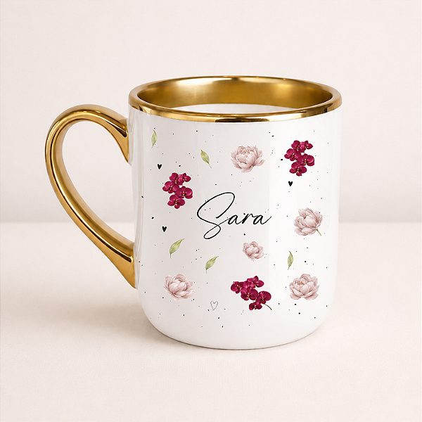 Caneca Personalizada - Coleção Cristã | Escolhida, Amada e Abençoada ❤
