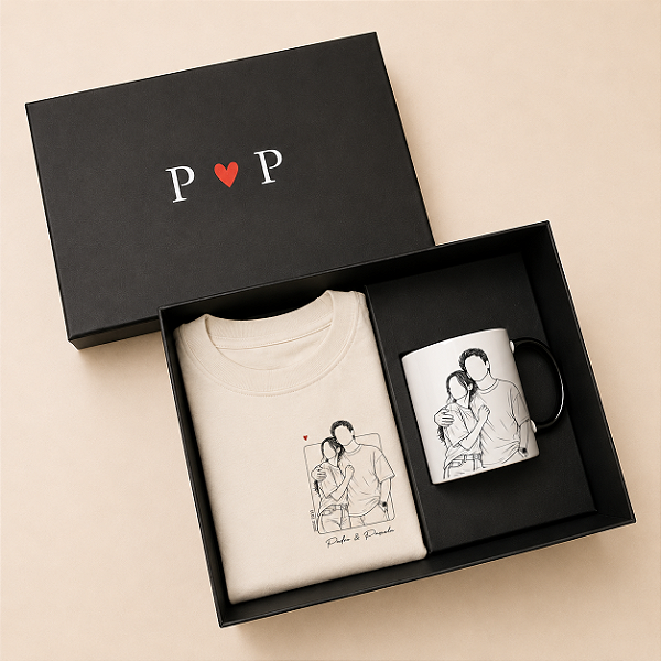 Kit - Camiseta Personalizada + Caneca | Line Art*