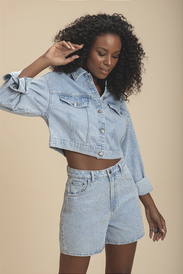 Shorts Jeans com Strass