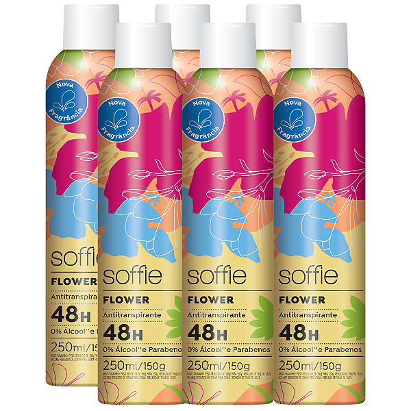 Kit com 6 Desodorantes Antitranspirantes - Soffie Flower