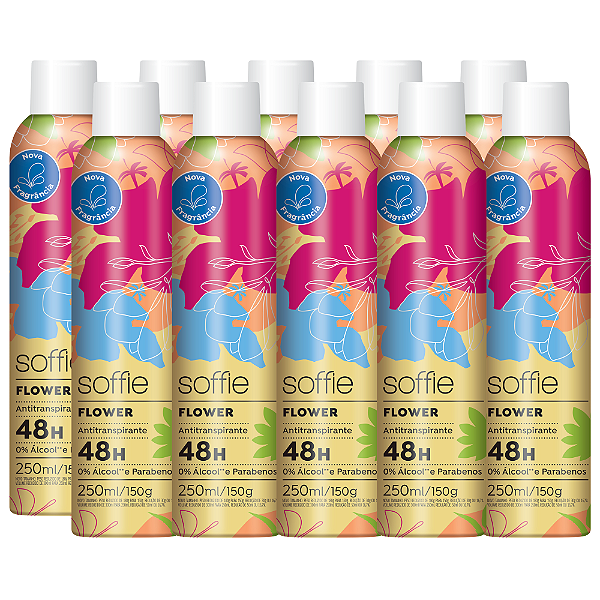 Kit com 10 Desodorantes Antitranspirantes - Soffie Flower