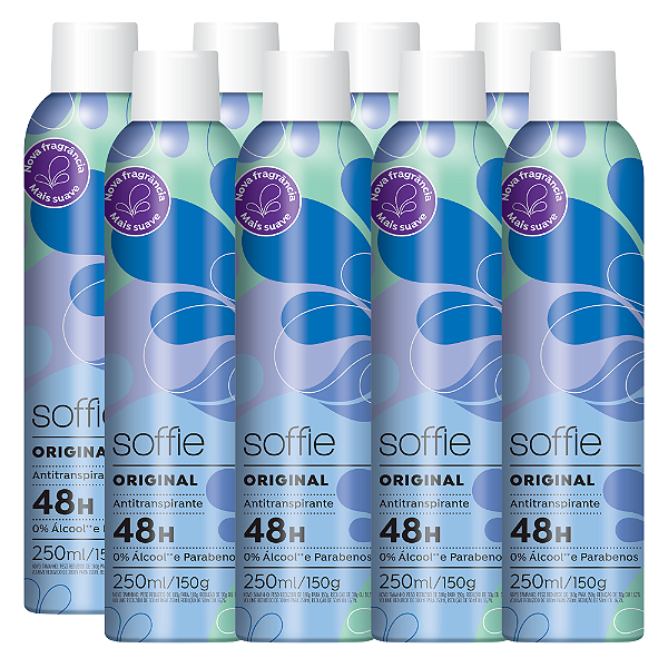 Kit com 8 Desodorantes Antitranspirantes - Soffie Original