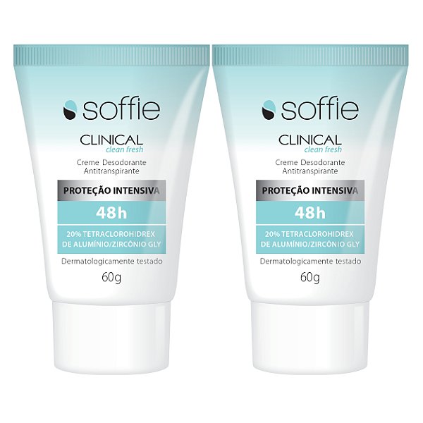 Kit Com 2 Desodorantes Antitranspirantes - Soffie Clinical Clean Fresh 48h