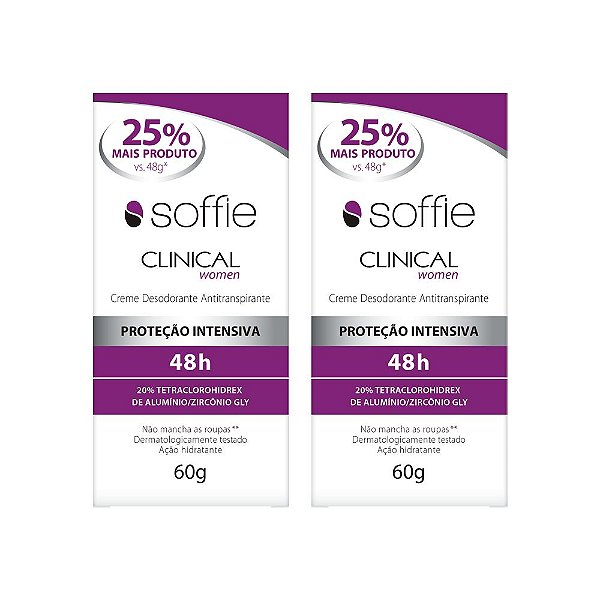 Kit com 2 unidades - Soffie CLINICAL 48h Women