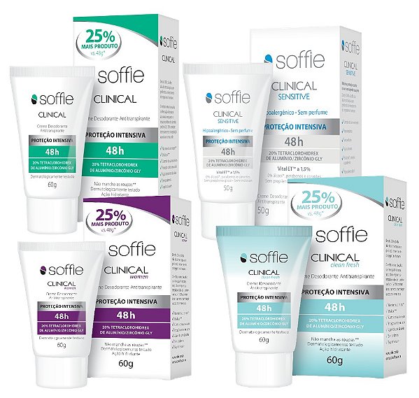 Kit Completo Soffie Clinical - 4 Unidades - Soffie: encontre os melhores  desodorantes para você!