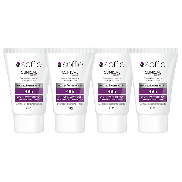 Kit Com 4 Desodorantes Antitranspirantes - Soffie Clinical Women 48h