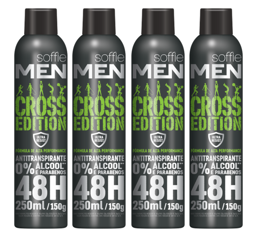 Desodorantes Soffie MEN Cross Edition - 4 unidades