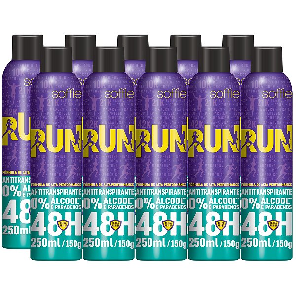 Kit com 10 Desodorantes Antitranspirantes - Soffie RUN
