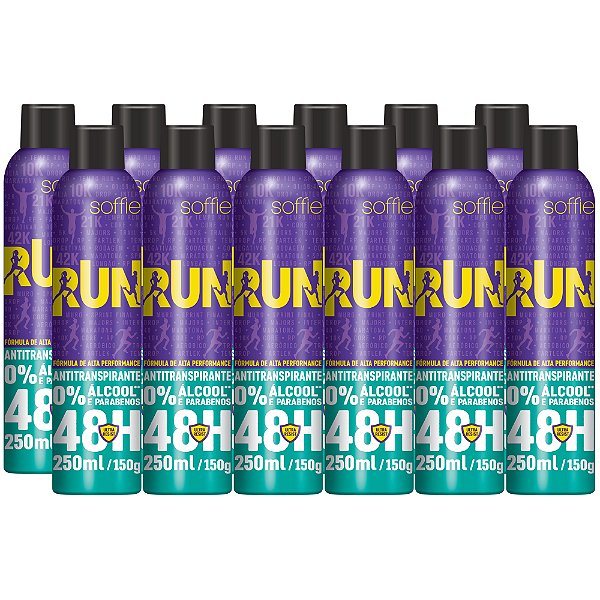 Kit com 12 Desodorantes Antitranspirantes - Soffie RUN