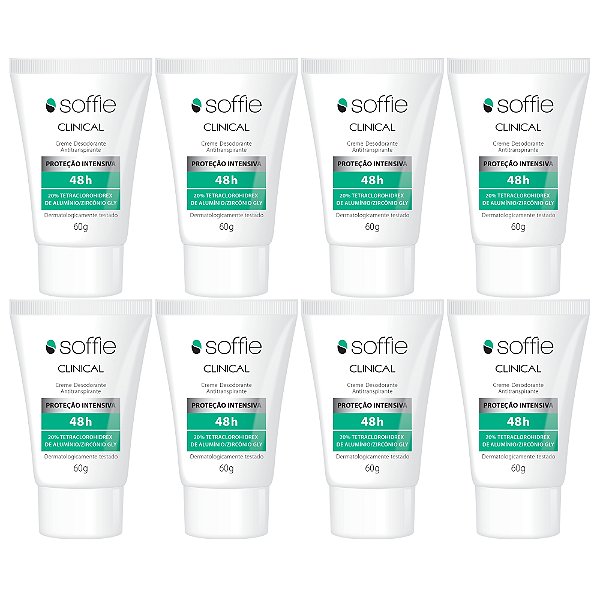 Kit Com 8 Desodorantes Antitranspirantes - Soffie Clinical 48h