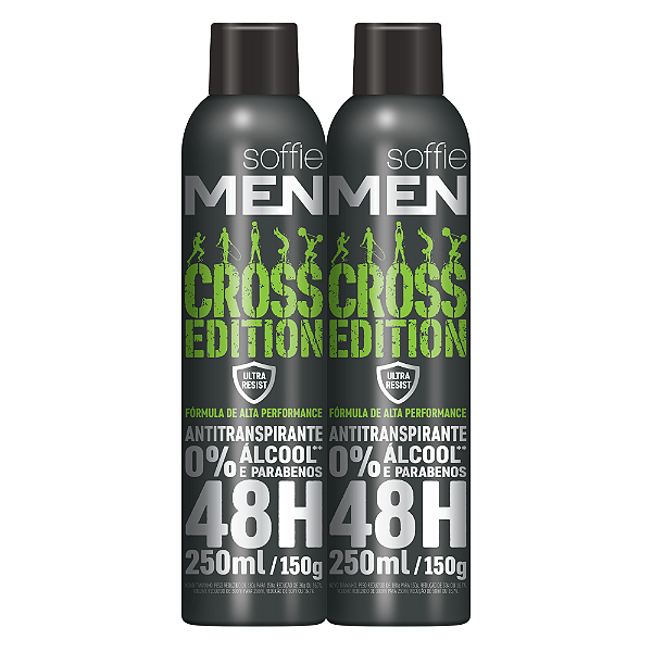 Kit com 2 Desodorantes Antitranspirantes - Soffie Men Cross Edition