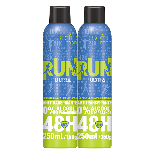 Kit com 2 Desodorantes Antitranspirantes - Soffie RUN Ultra