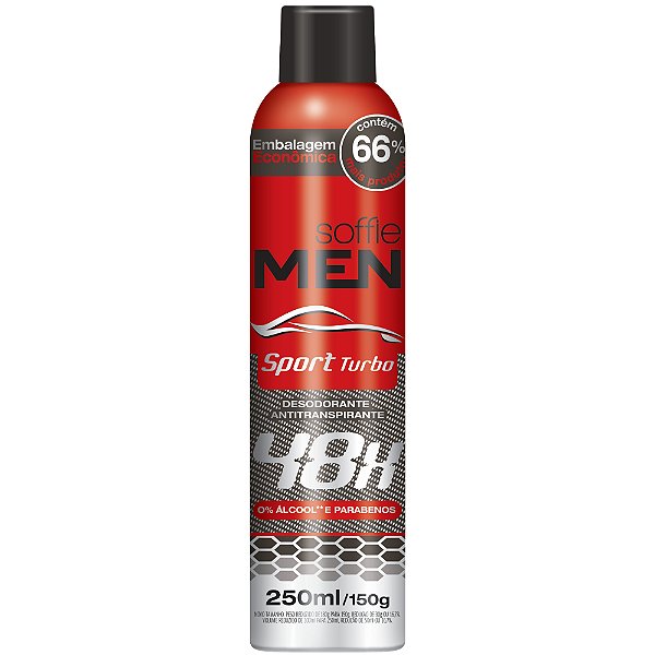 Desodorante Antitranspirante Soffie MEN Sport Turbo Aerossol
