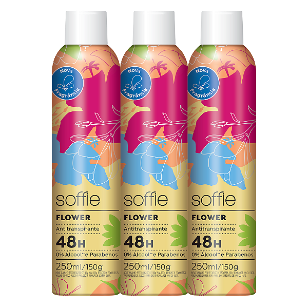 Kit com 3 Desodorantes Antitranspirantes - Soffie Flower