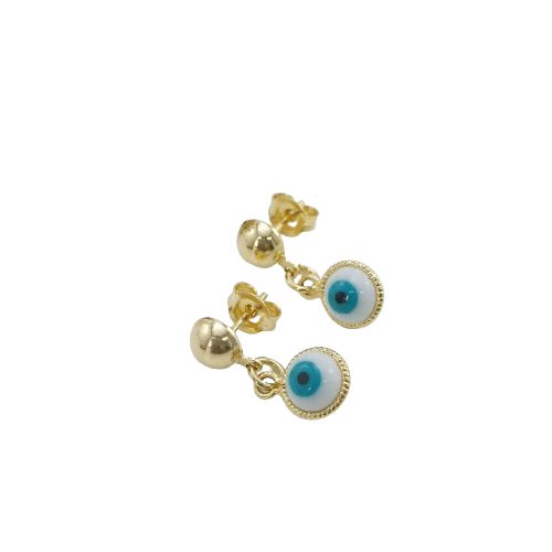 Brinco Banhado A Ouro Com Olho Grego Bijou Art