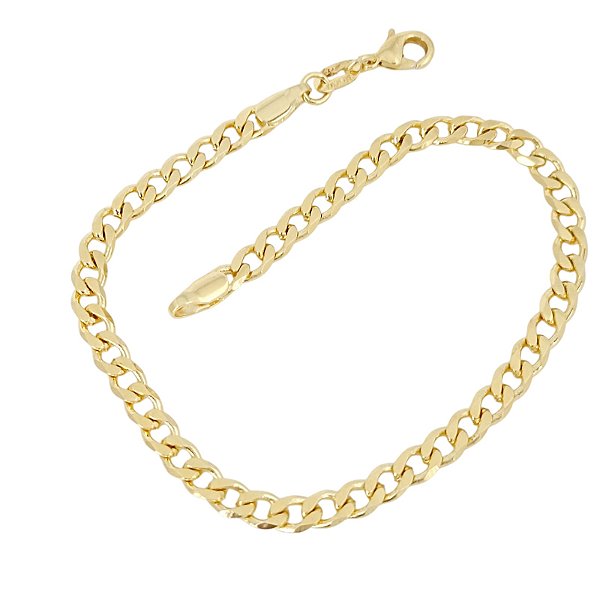 Pulseira Banhada A Ouro De Elo Grume Bijou Art