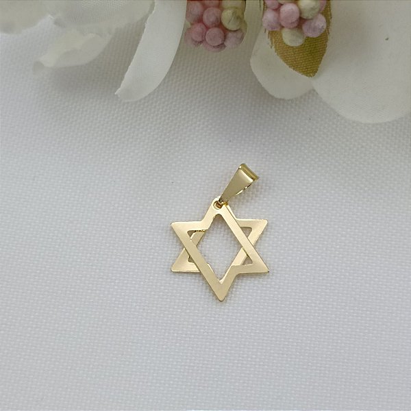 Pingente Banhado A Ouro  Estrela De Davi Bijou Art