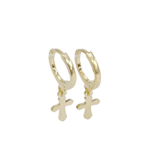Brinco De Argola "Click Com Cruz Bijou Art