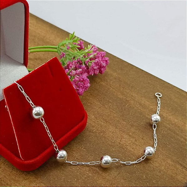 Pulseira De Prata Elo Cartie De Bola Bijou Art
