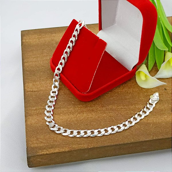 Pulseira De Prata Elo Grume Bijou Art