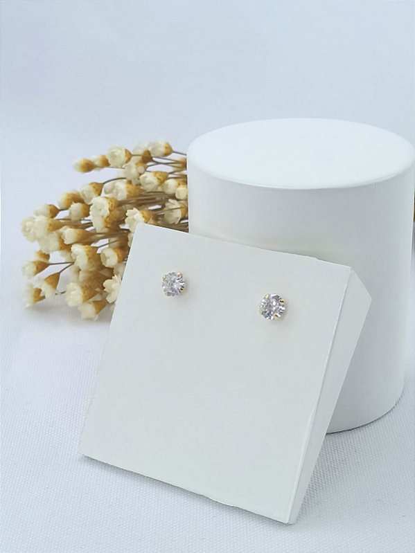 Brinco Banhado A Ouro Com Zircônia Antialérgico Bijou Art