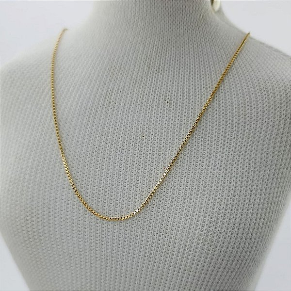 Corrente Banhada A Ouro Elo Veneziana 45 cm Bijou Art
