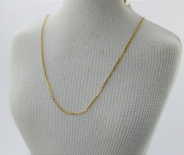 Corrente Banhada A Ouro Elo Veneziana 45 cm Bijou Art