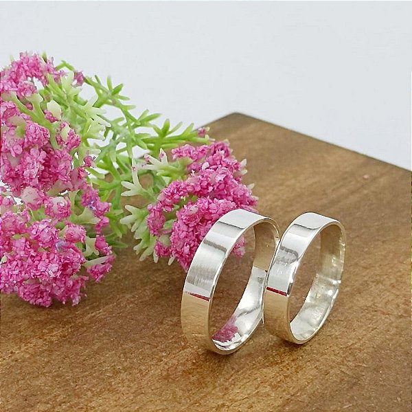 Aliança De Prata 925 Reta Bijou Art