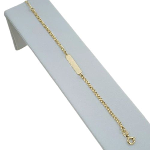 Pulseira Banhada A Ouro De Elo Curto De Chapa Lisa Bijou Art