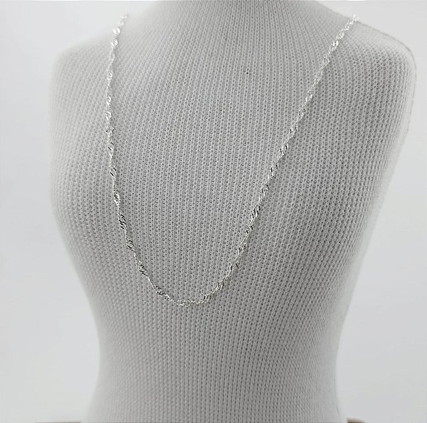Corrente Banhada A Prata Cinga-Pura 60 cm Bijou Art