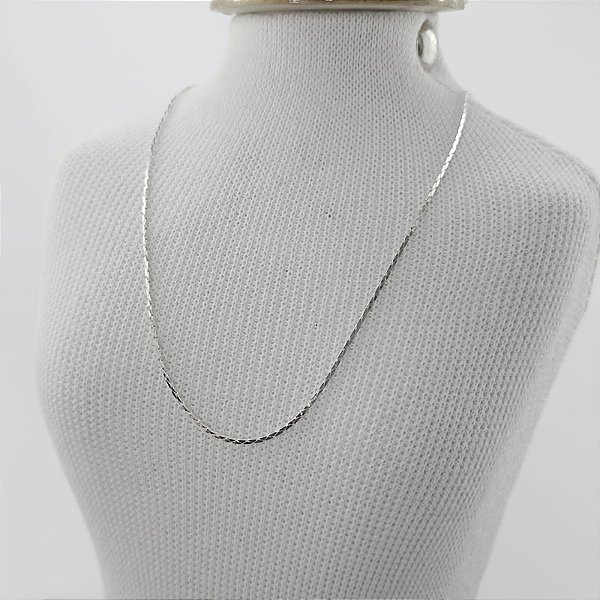 Corrente Banhada A Prata Elo L100 45 cm Bijou Art
