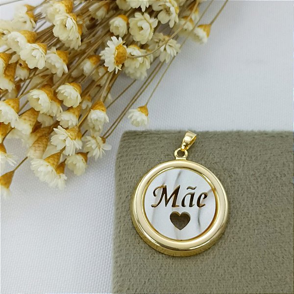 Pingente Banhado A Ouro Mãe Bijou Art